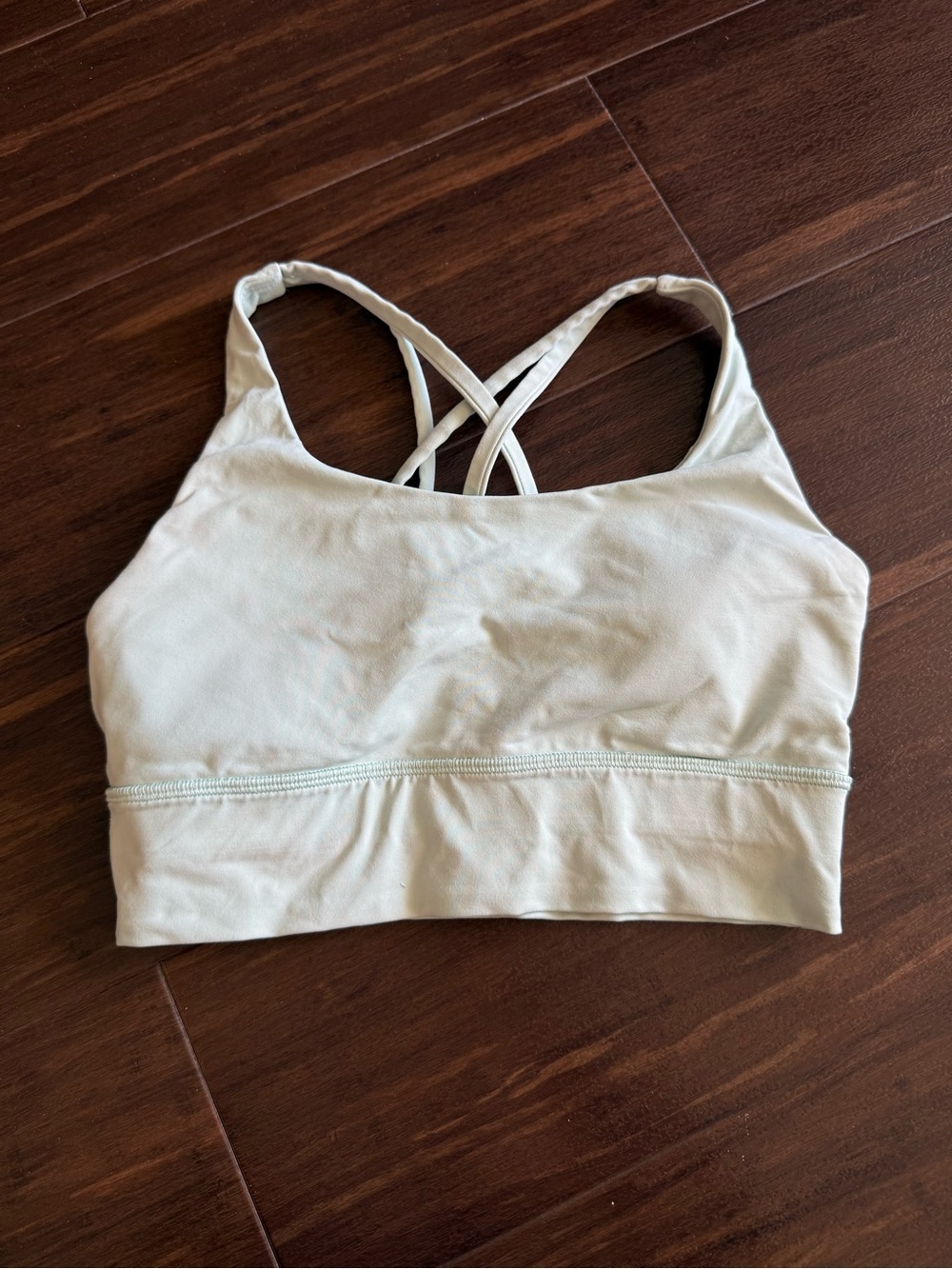 Lululemon Energy Longline Bra in light mint green in size 4